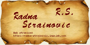 Radna Strainović vizit kartica